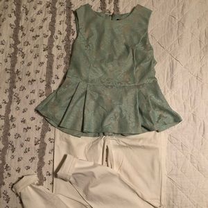 Crochet detailed peplum tank top - M